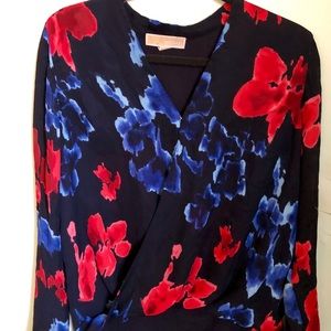 Vibrant Floral Micheal Kors Silk Top